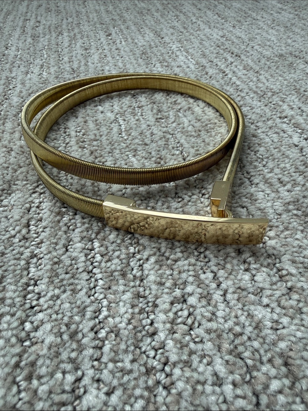 Gold-Tone Women's Wrap Belt with Bar Buckle Accent